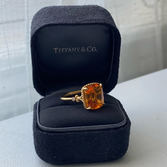 COPY - Tiffany & Co. 18k Yellow Gold Citrine & Diamond Cocktail Ring, Size 6 - Picture 4 of 4